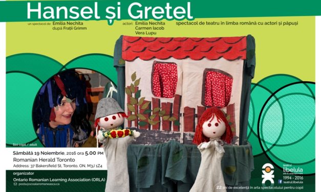 Teatrul de papusi Libelula prezinta spectacolul Hansel si Gretel